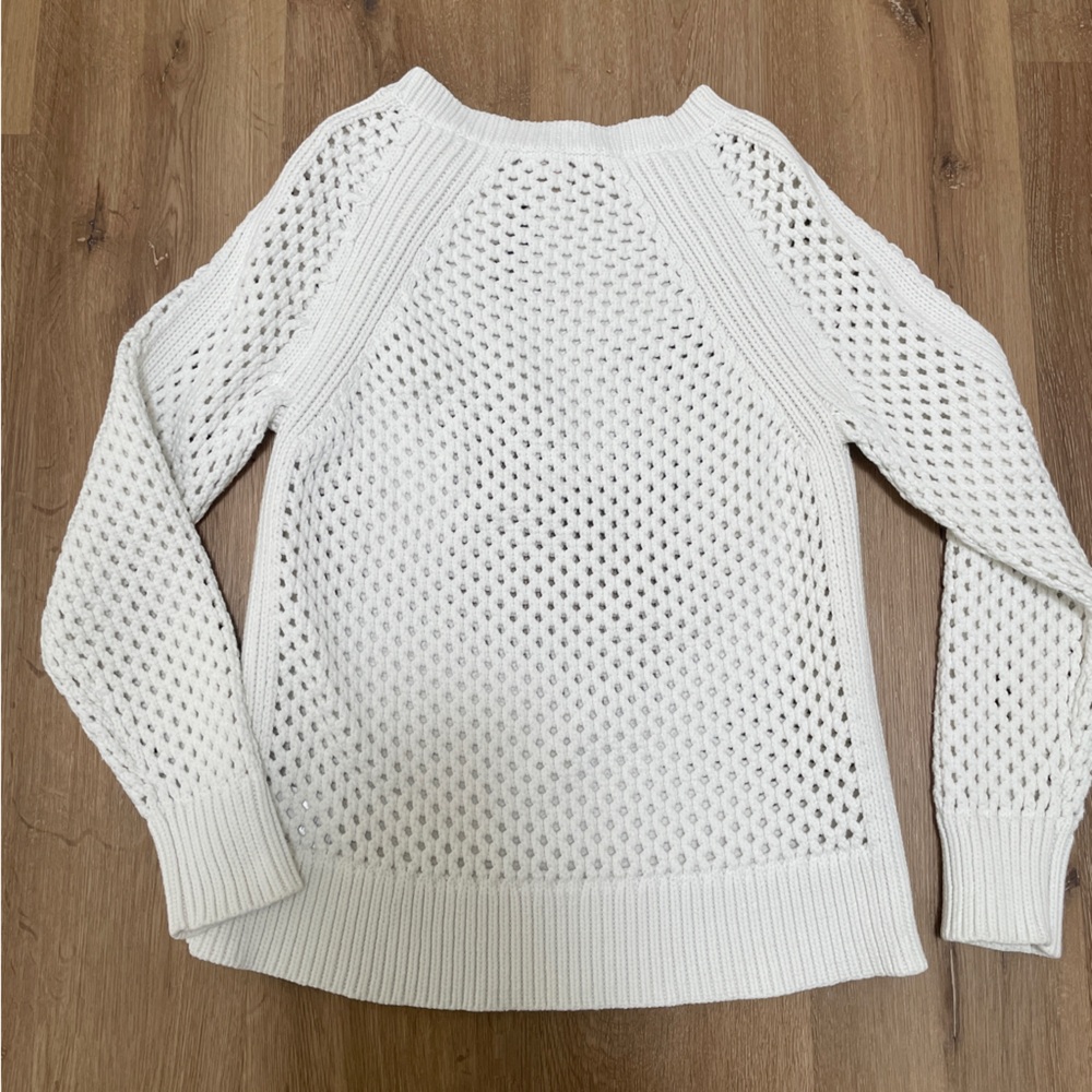 Micheal Micheal Kors White Mesh-Like Sweater, Size Small - Picture 14 of 16